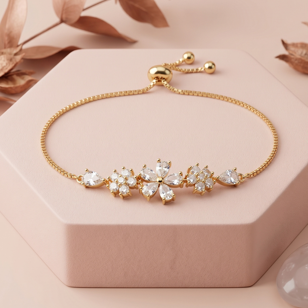Crystal Bloom Slider Women's Bracelet
