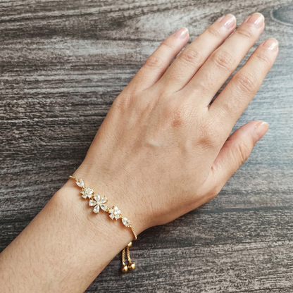 Crystal Bloom Slider Women's Bracelet