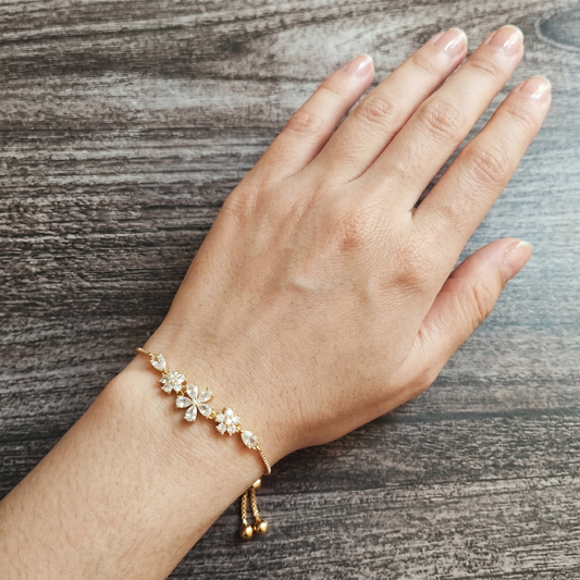 Crystal Bloom Slider Women's Bracelet