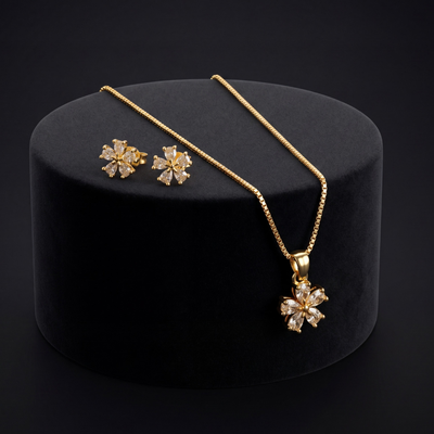 Floral Necklace and Earrings Set