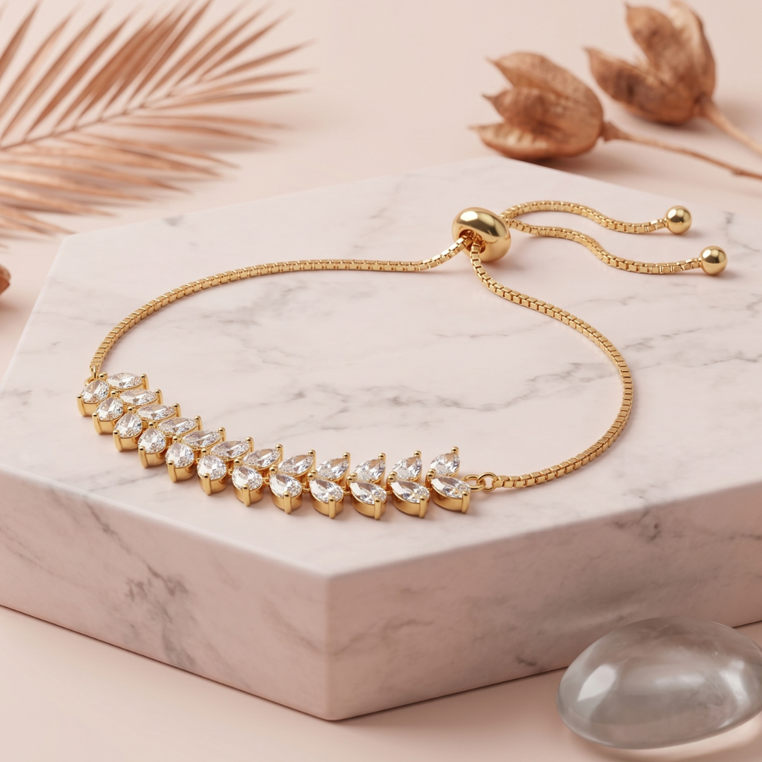 Marquise Leaf Adjustable Women's Bracelet