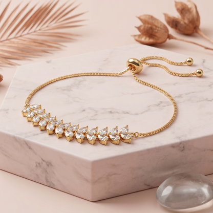 Marquise Leaf Adjustable Women's Bracelet
