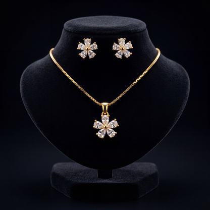 Floral Necklace and Earrings Set