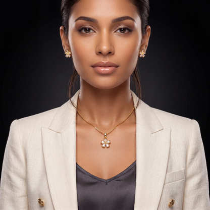Floral Necklace and Earrings Set