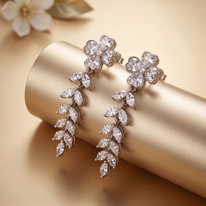 Silver Seraphina Leafy Women's Earring