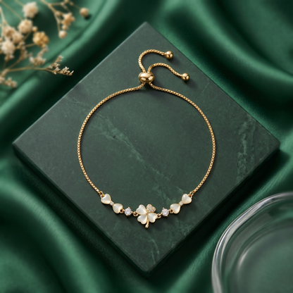 Four-Leaf Clover Charm Women's Bracelet