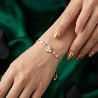 Four-Leaf Clover Charm Women's Bracelet