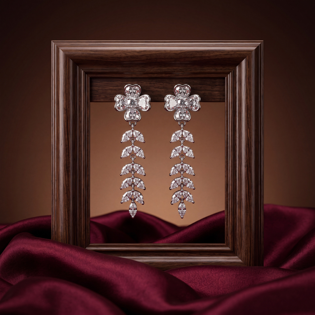 Silver Seraphina Leafy Women's Earring