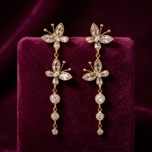 Fluttering Crystal Women's Earring