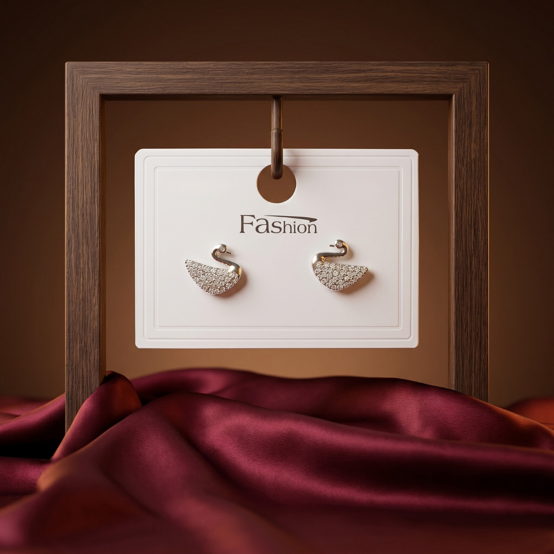 Silver Swan Crystal Women's Earring