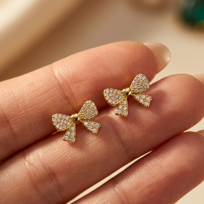 Gold Cupid’s Ribbon Women's Earring