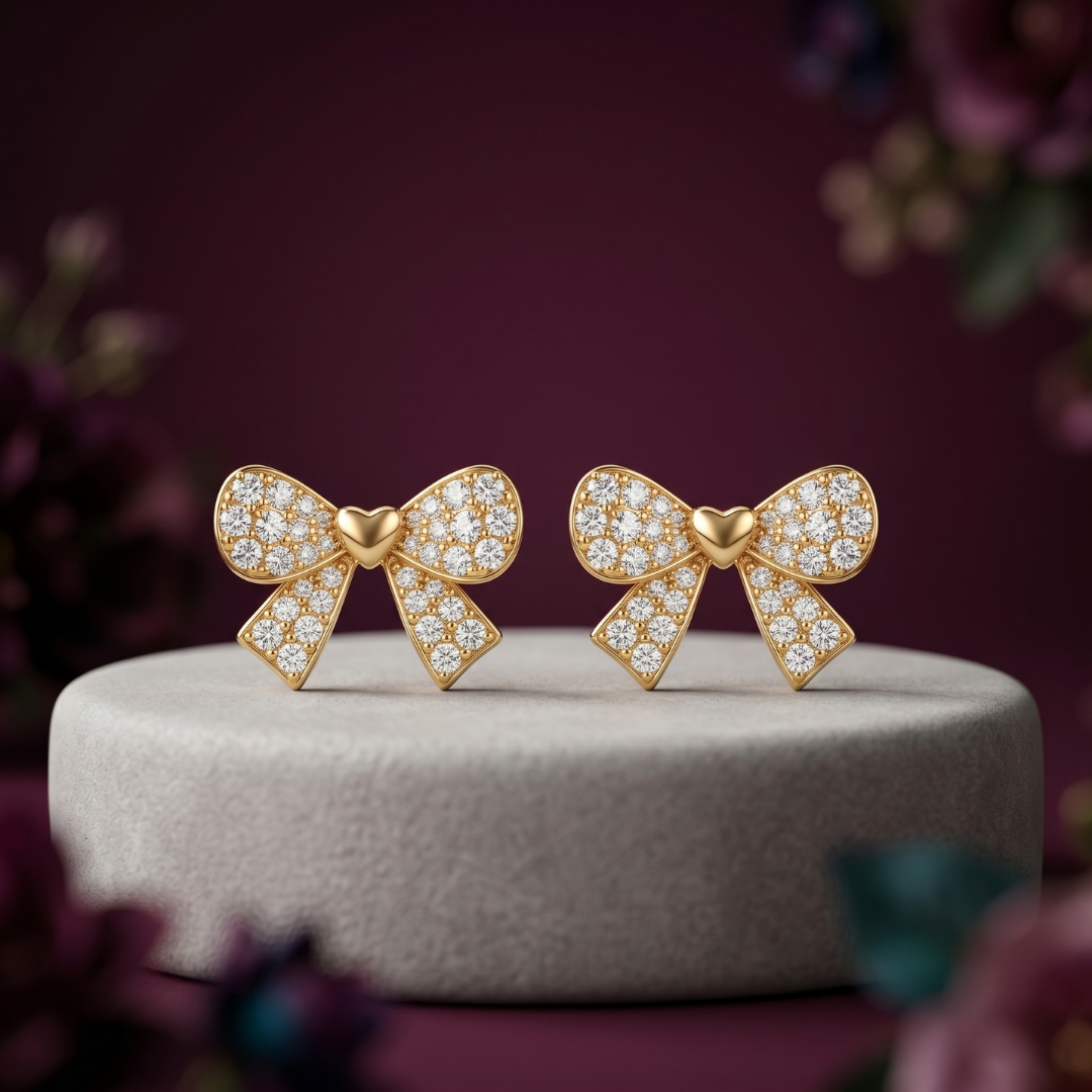 Gold Cupid’s Ribbon Women's Earring