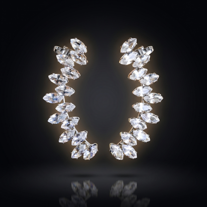 Silver Snowflake Crystal Ear Cuff