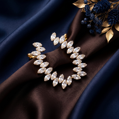 Gold Snowflake Crystal Ear Cuff