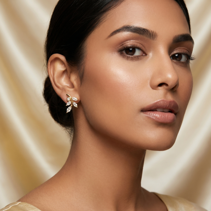 Gold Marquise Leaf Women's Earring