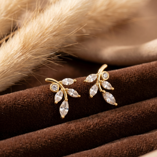 Gold Marquise Leaf Women's Earring