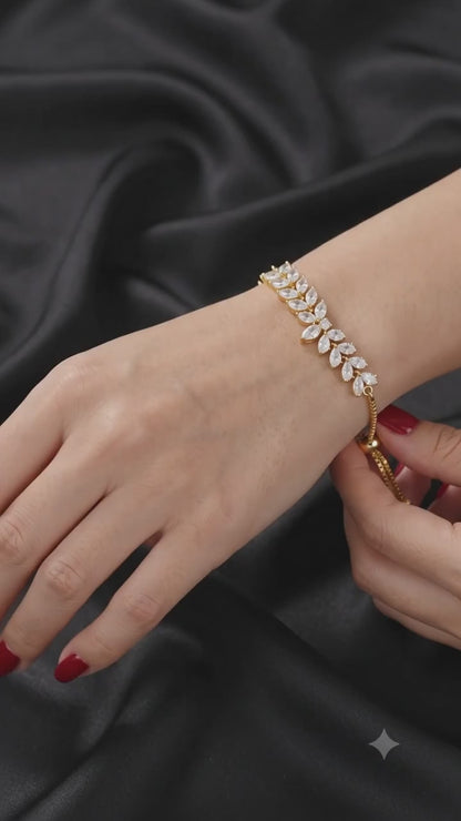 Marquise Leaf Adjustable Women's Bracelet