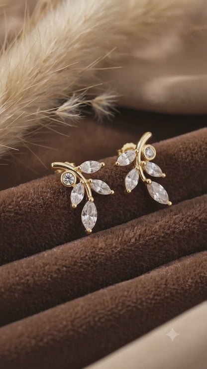 Gold Marquise Leaf Women's Earring