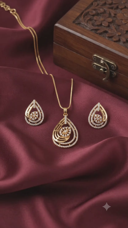 Teardrop Necklace and Earrings Set