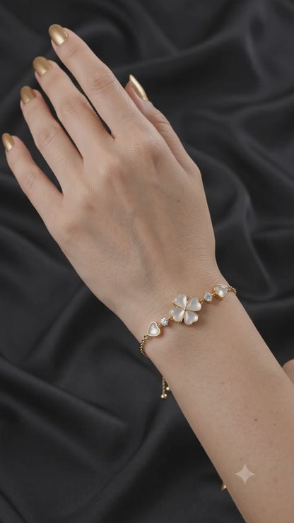 Four-Leaf Clover Charm Women's Bracelet
