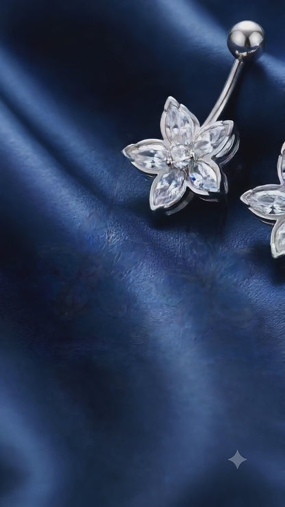 Silver Lotus Women's Earring