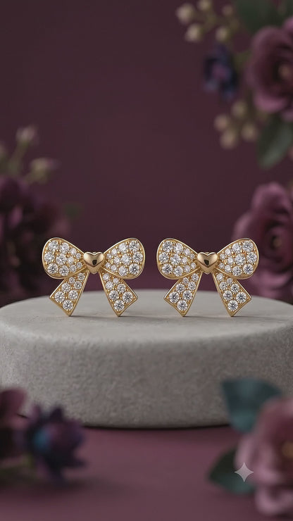 Gold Cupid’s Ribbon Women's Earring