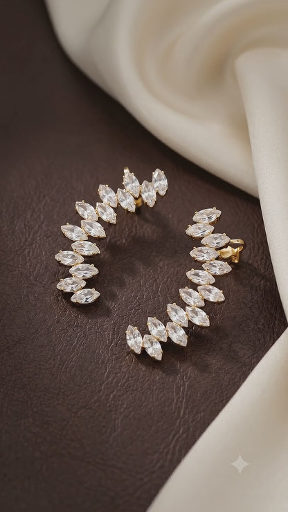 Gold Snowflake Crystal Ear Cuff