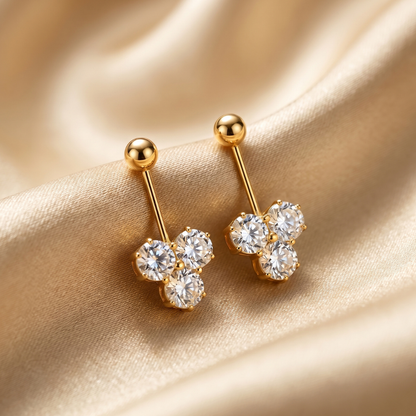 Sleek Tri-Glitz Women's Earring