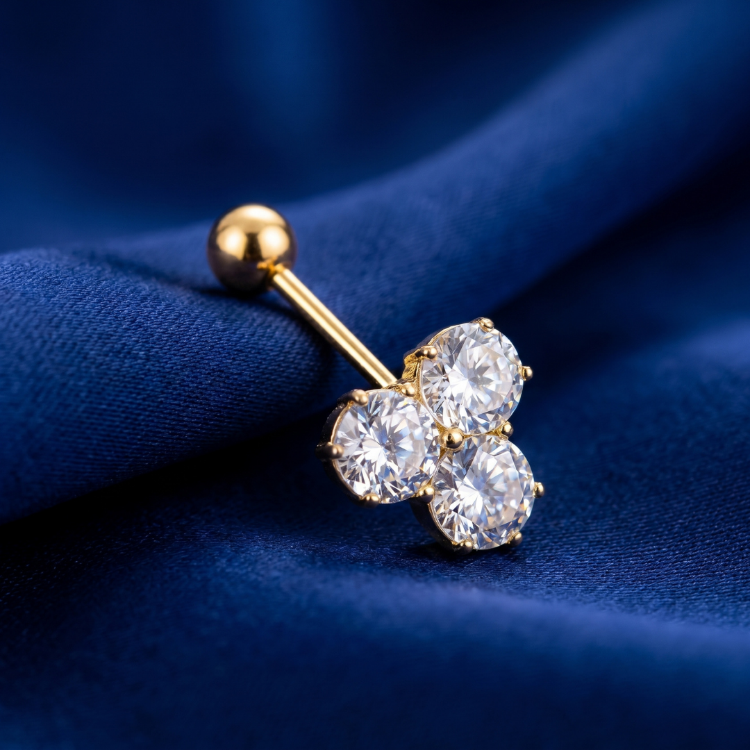 Sleek Tri-Glitz Women's Earring